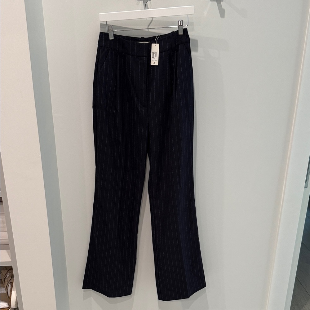 Favorite Daughter navy and white pinstripe pant NWT